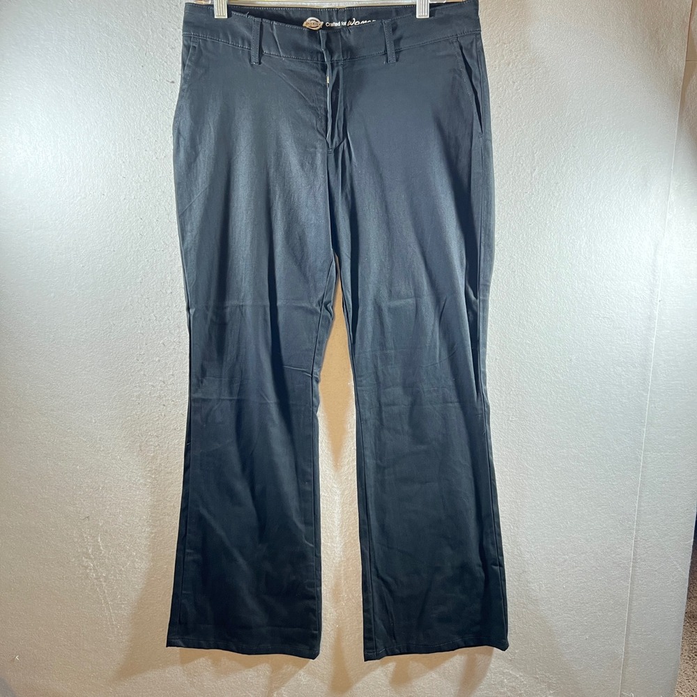 849 | NWT Dickies Women Slim Fit Work Pants Black Straight Leg Size‎ 8 Short